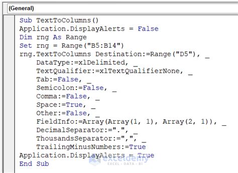 VBA Text To Columns