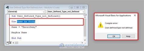 VBA User Defined Type Not Defined Error 2