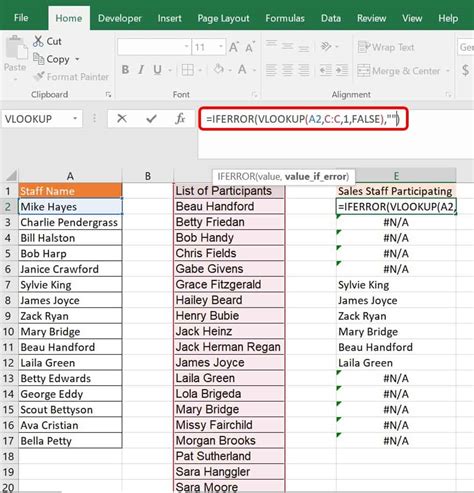 Creating Advanced Formulas with IFERROR and VLOOKUP