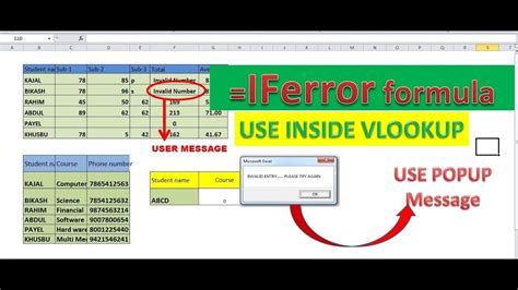 Creating Custom Error Messages with IFERROR and VLOOKUP