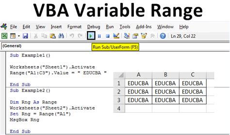 Variables In Range Excel VBA Code