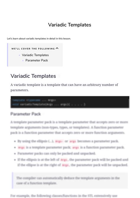 Variadic Templates Real World Problems