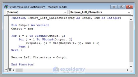 VBA Function Return Value Data Type