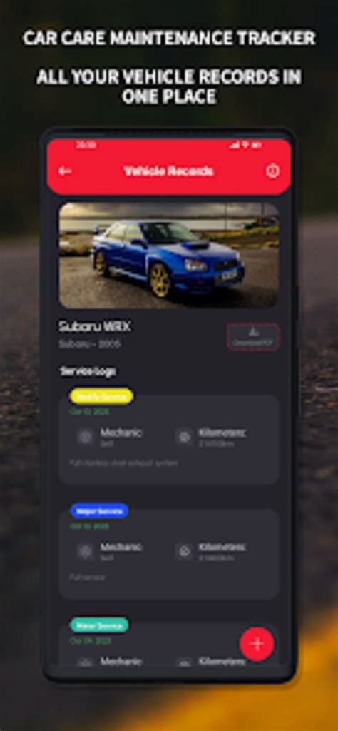 Vehicle Maintenance Log App