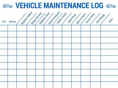 Vehicle Maintenance Tracking Template