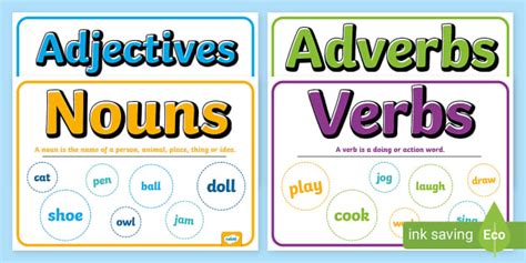 Verbs Adjectives Nouns