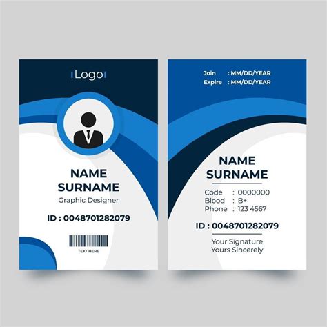 Vertical ID Card Template