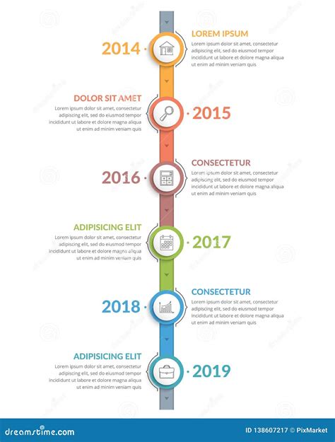 Vertical Timeline Template