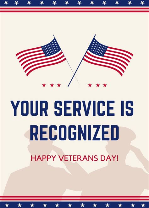 Veterans Day Card Template Free