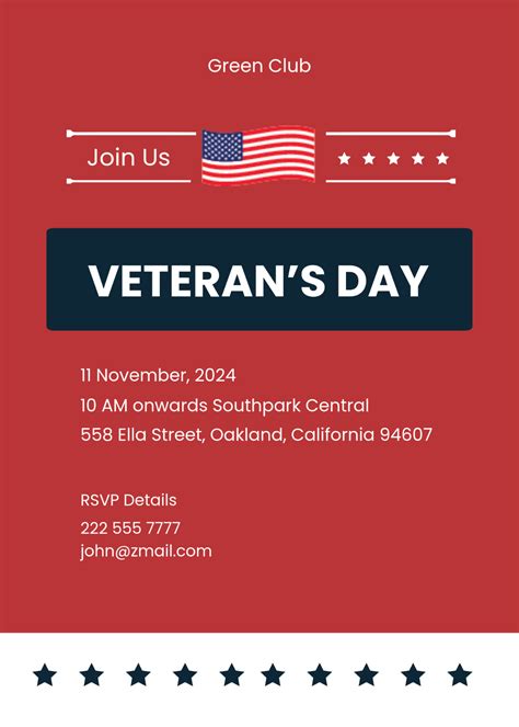 Veterans Day Card Templates Free