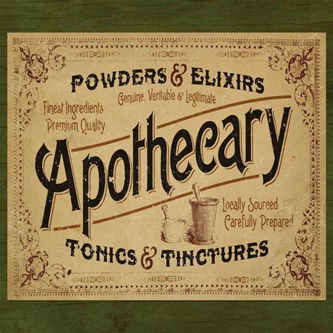 Vintage Apothecary Sign Label