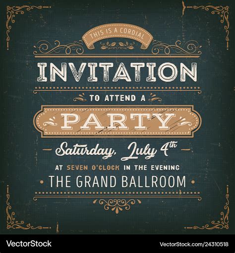 Vintage Birthday Invitation Card