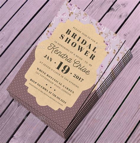 Vintage bridal shower invitation template