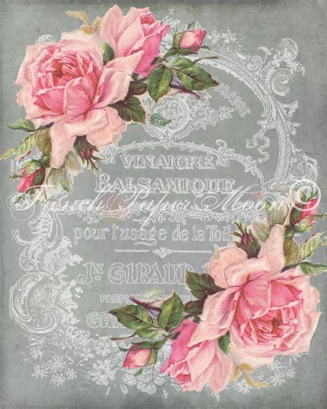 Vintage Chic Decoupage Printables for Crafting Supplies