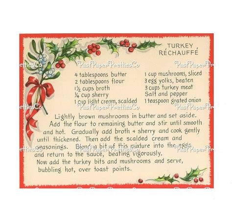 Vintage Christmas Recipe Card Template