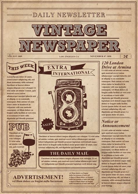 Vintage Newspaper Design Templates