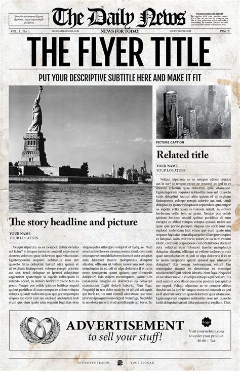 Vintage Newspaper Template 2