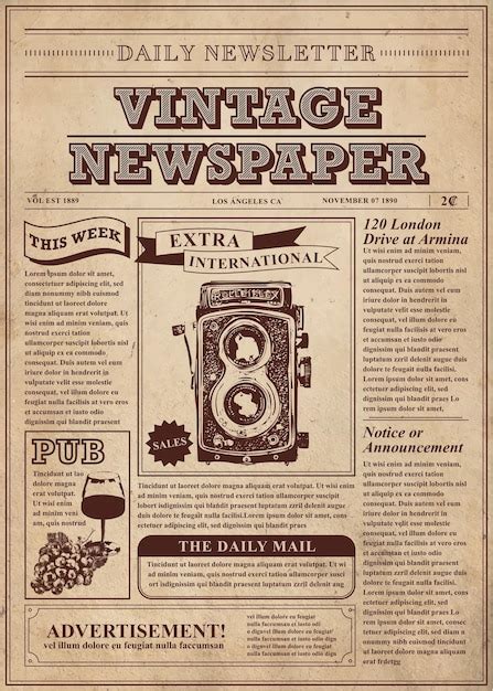 Vintage Newspaper Template Designs