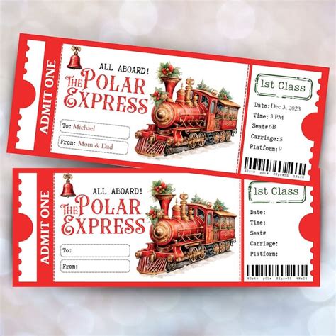 Vintage-Style Polar Express Ticket Template