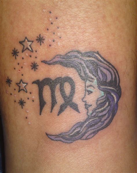 Virgo Zodiac Sign Tattoo Designs for Women