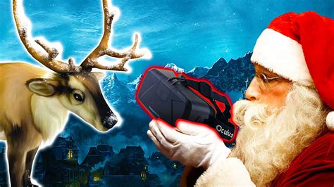 Virtual reality experience with Santa's sleigh and reindeer