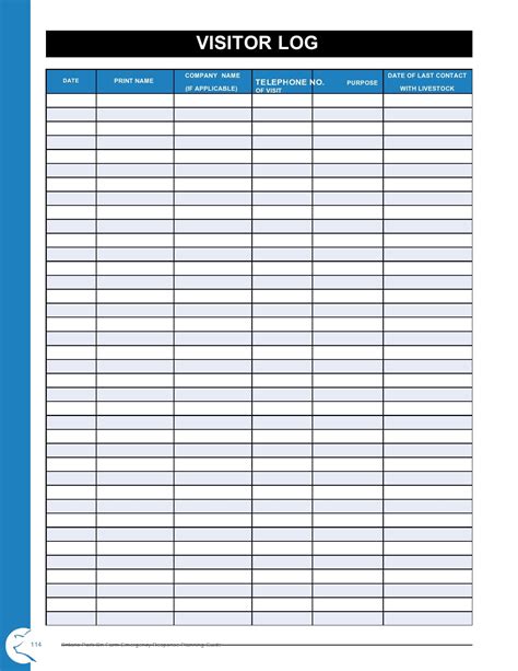 Visitor Log Book Excel