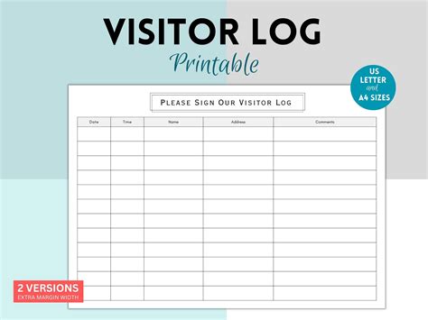 Visitor Log Book Template