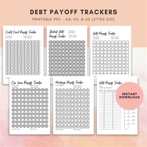 Visual Debt Payoff Printable Tracker for Financial Freedom