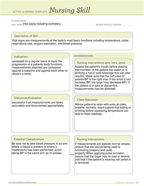 Vital Signs Template Example 9