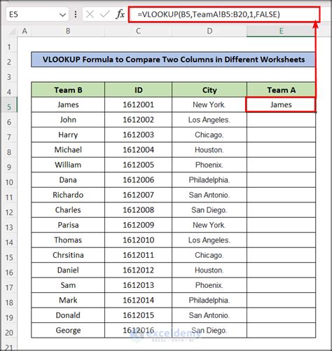 VLOOKUP Between Two Excel Sheets Formula 2