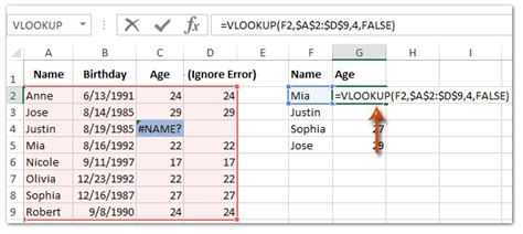 Vlookup Errors 3