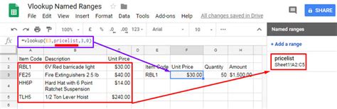 Vlookup Multiple Sheets Named Ranges