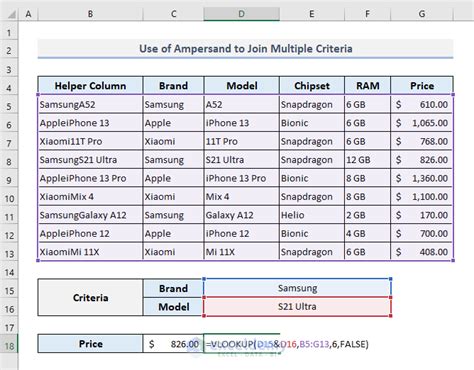 Vlookup With Multiple Criteria Example