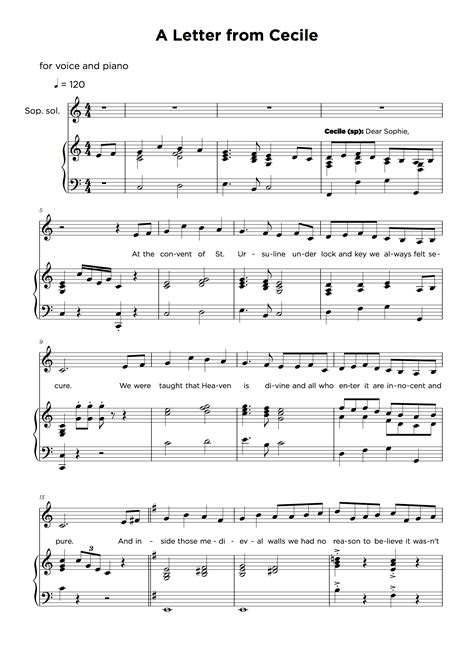 Vocal Sheet Music Examples