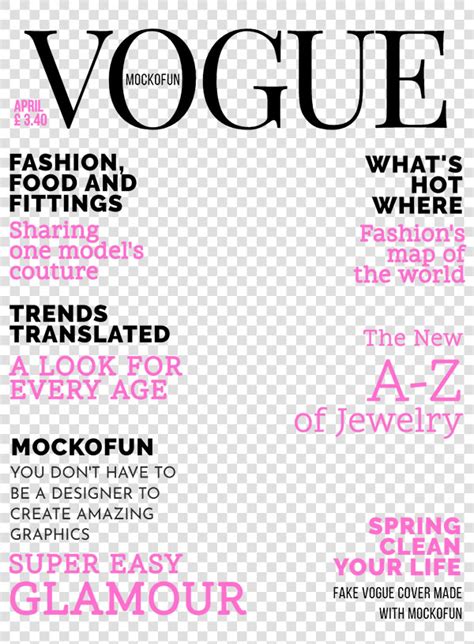 Vogue cover template with a chic design