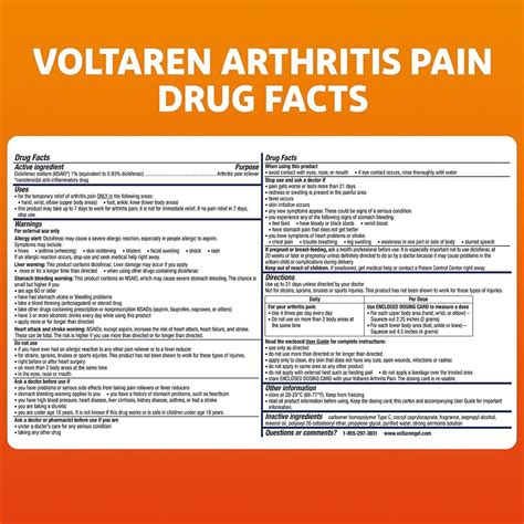 Voltaren Gel Label