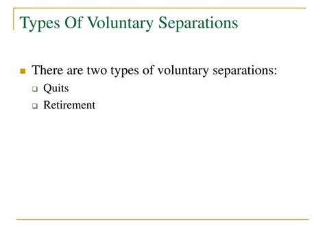 Voluntary Separation Types