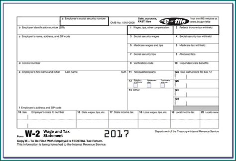 W2 format Excel example