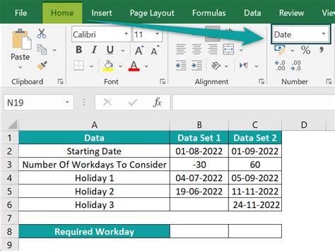 WORKDAY function example