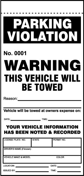 Warning Ticket Templates Sample