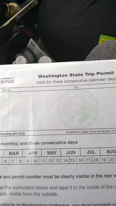 Washington State Trip Permit Template 7