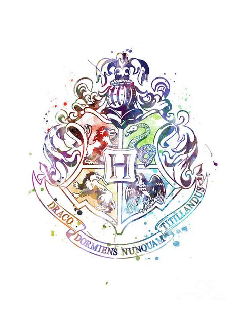 Watercolor Hogwarts Crest