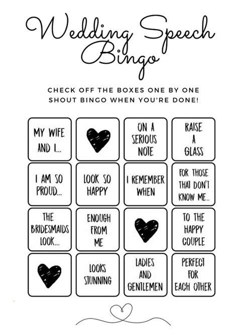 Wedding Ceremony Bingo Ideas