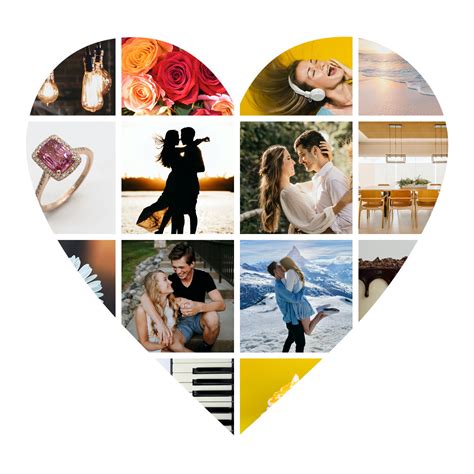 Wedding Memories Heart Picture Collage Template