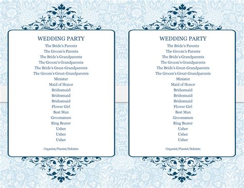 DIY Wedding Program Template