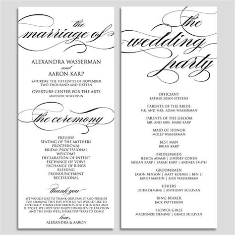 Vintage Wedding Program Template