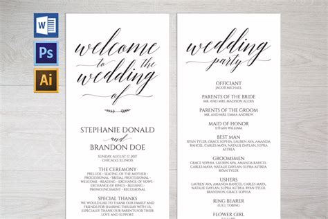 Beach Wedding Program Template