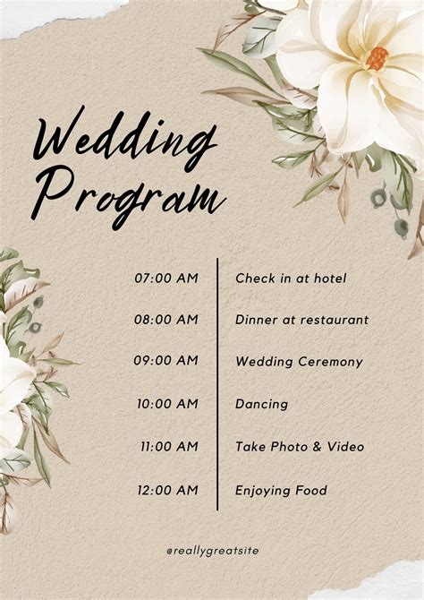 Free Wedding Program Templates