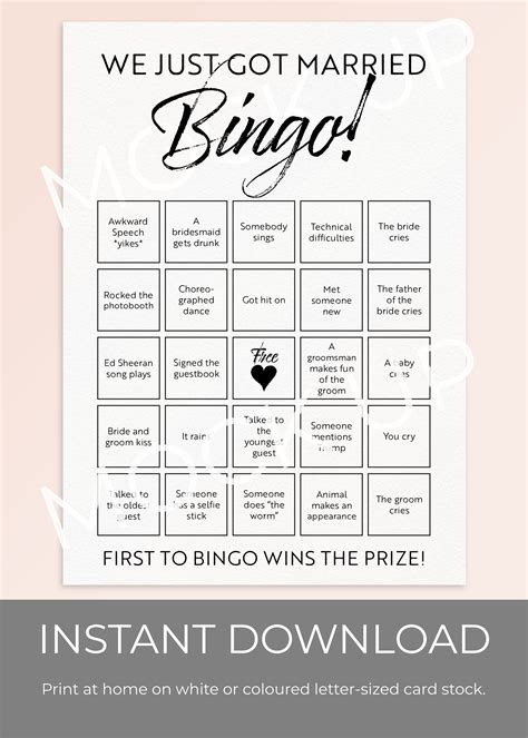 Wedding Reception Bingo