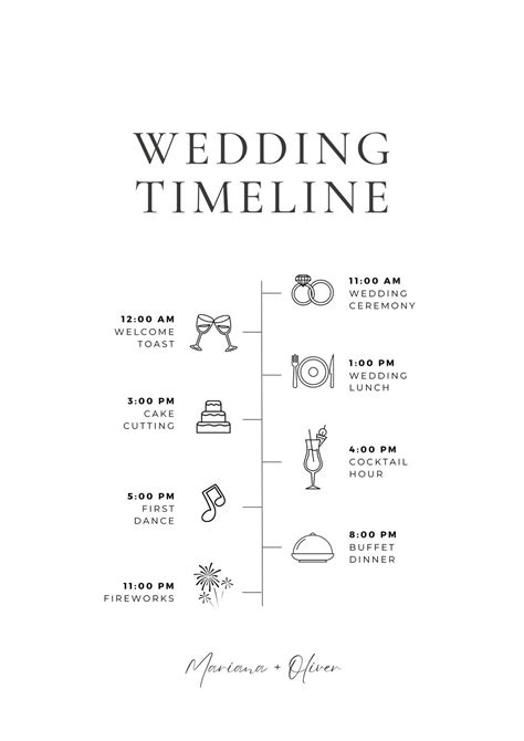 Basic Wedding Timeline Template